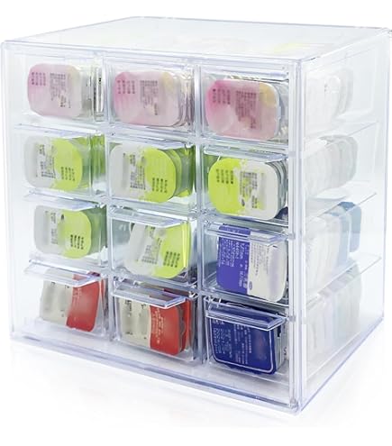 Amazon.co.jp: siawadeky コンタクト 収納ケース 透明 引き出し式